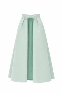 Silk Faille Mid-Length Bow Convertible Skirt