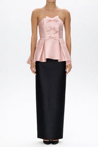 Silk and Wool Column Skirt