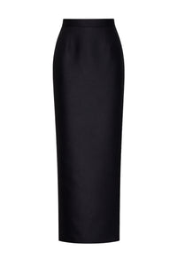 Silk and Wool Column Skirt