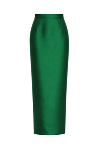 Silk and Wool Column Skirt