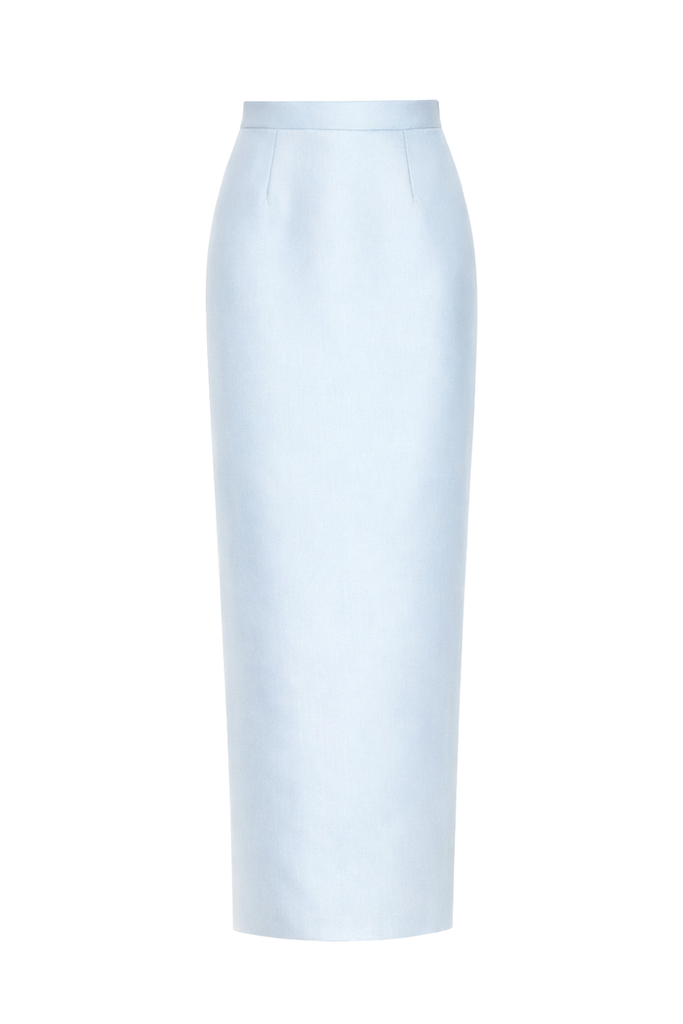 Silk and Wool Column Skirt