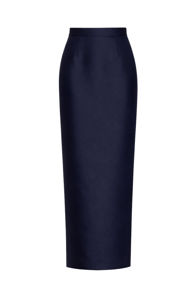 Silk and Wool Column Skirt