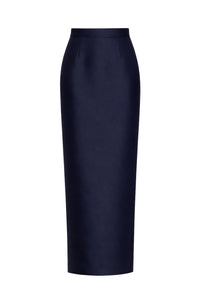 Silk and Wool Column Skirt