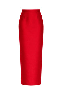 Silk and Wool Column Skirt