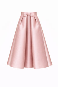 Silk and Wool Mid-Length Bow Convertible Skirt