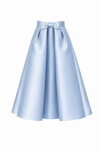 Silk and Wool Mid-Length Bow Convertible Skirt
