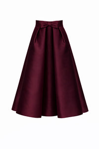 Silk and Wool Mid-Length Bow Convertible Skirt
