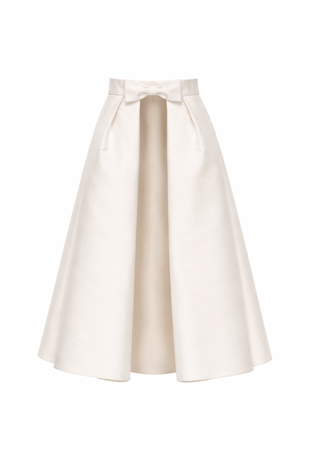 Silk and Wool Mid-Length Bow Convertible Skirt
