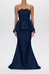 Stella Silk and Wool Peplum Mermaid Gown