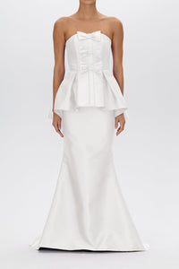 Stella Silk and Wool Peplum Mermaid Gown