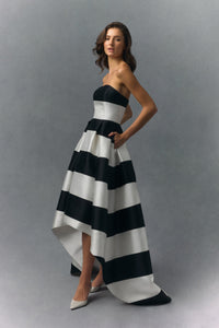 Carol Strapless Silk and Wool High Low Gown