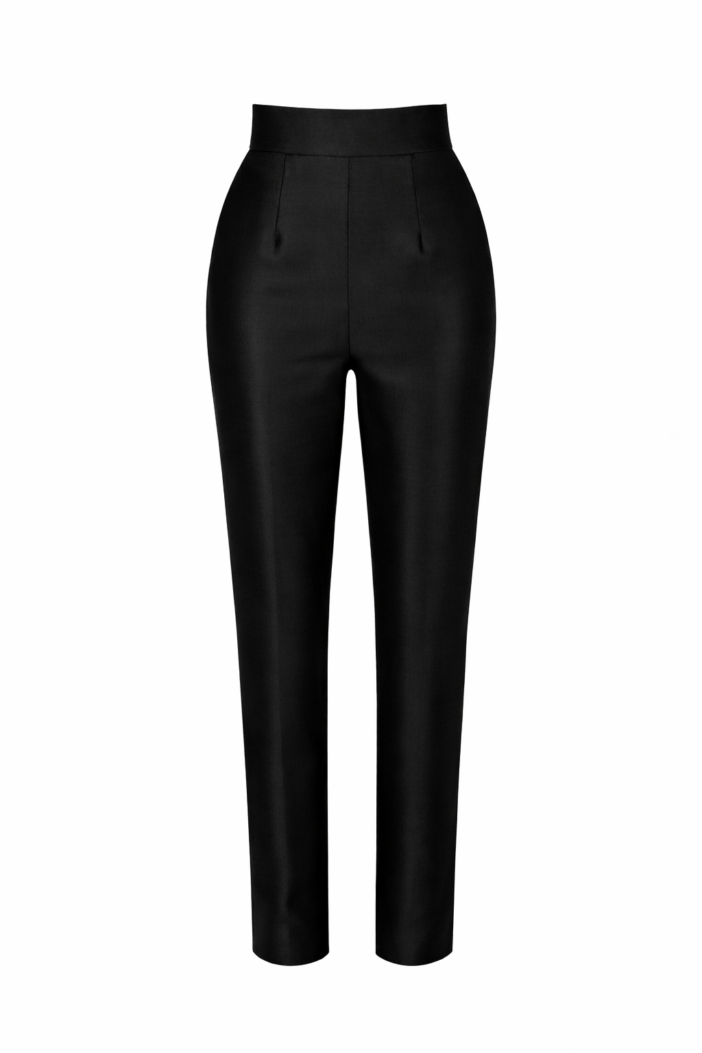 black high waisted cigarette pants High-Waisted Slim Fit 2 US / 36 EU the Black Cigarette Pants feature a sleek Silk and Wool Cigarette Pants