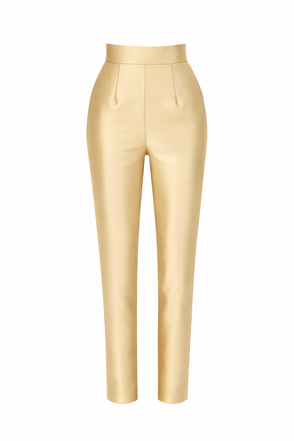 cigarette pants golden 1980s Designer Jean Paul Gaultier Junior Metallic Gold Lurex Stretch butchwaxvintage 100% Cupro Made in Italy Silk and Wool Cigarette Pants
