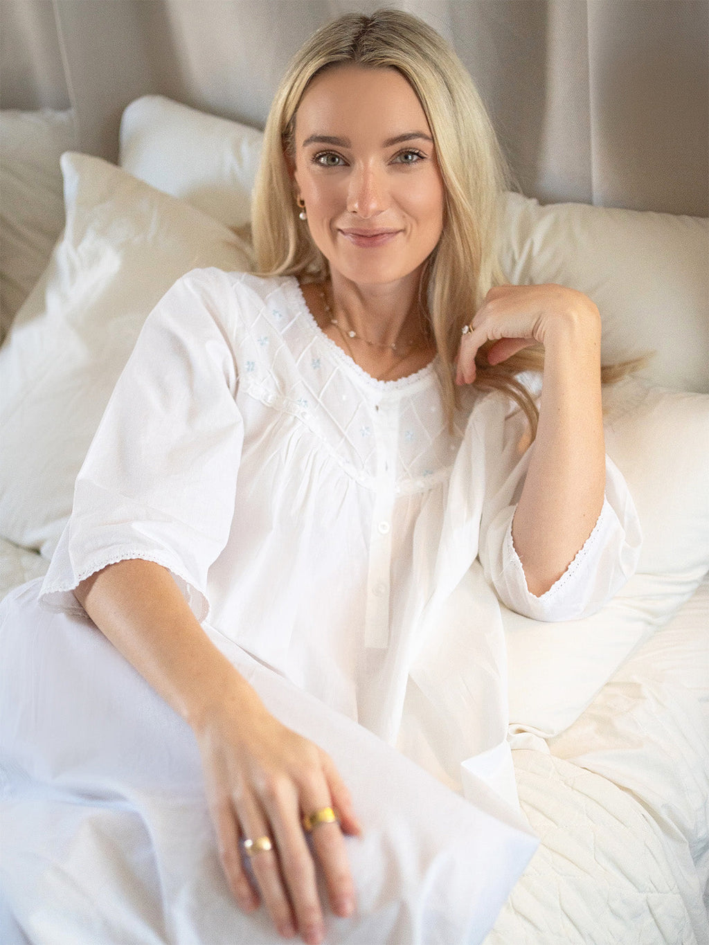 Alice White Cotton Nightgown