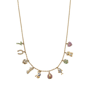 Rainbow Sapphire All The Luck Charm Necklace