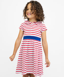 Allegra Dress in Paprika Stripe