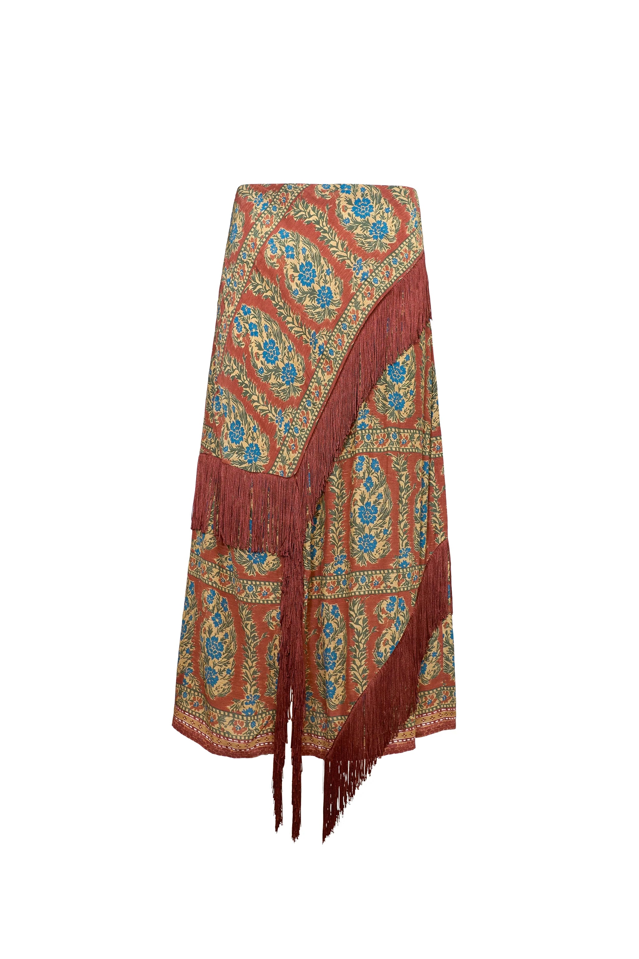 The Allyne Skirt in Amber Glen Brown. 