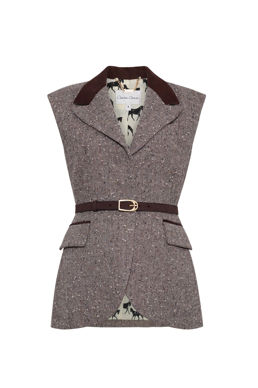 Alonso Vest in Carlson Tweed Brown/Beige