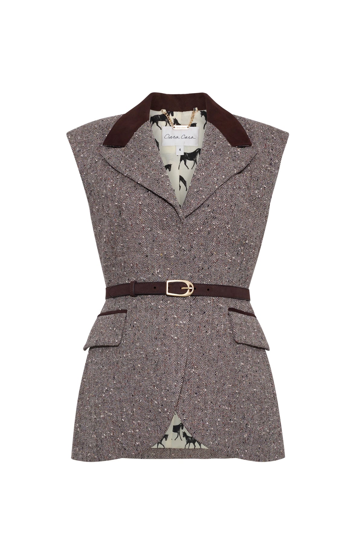 Alonso Vest in Carlson Tweed Brown/Beige