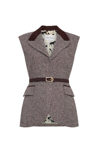 Alonso Vest in Carlson Tweed Brown/Beige