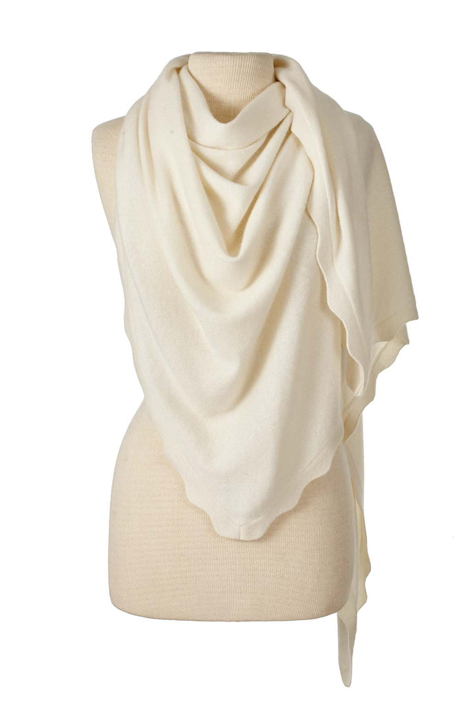 Alpine Cashmere Ruffle Triangle Wrap | Over The Moon