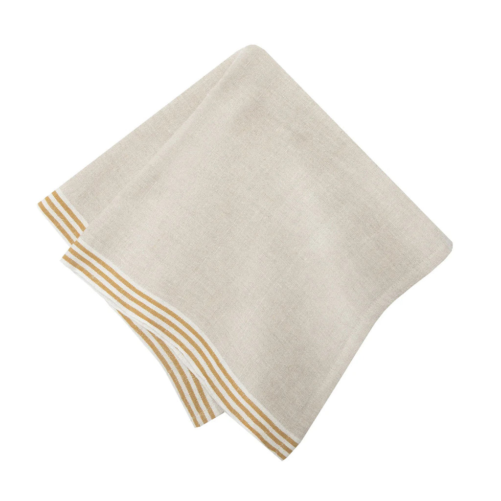 Alsace Natural Napkins in Natural & Mustard, Set of 4