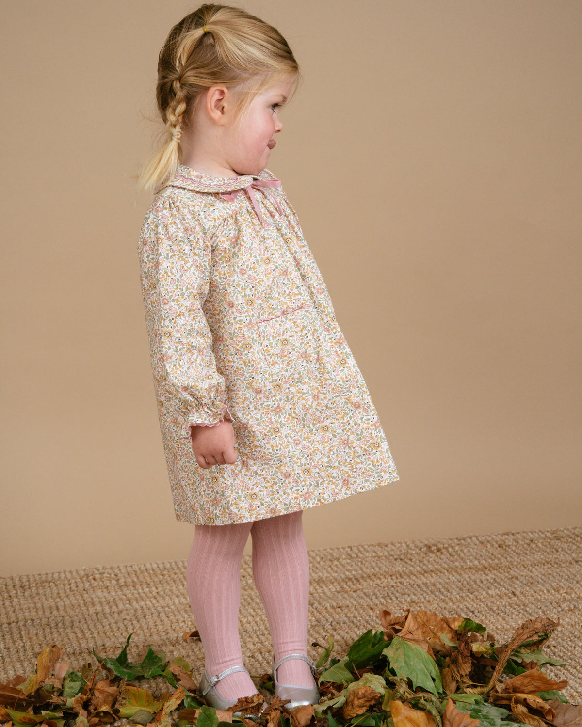 Leela Dress in Pink/Green Floral