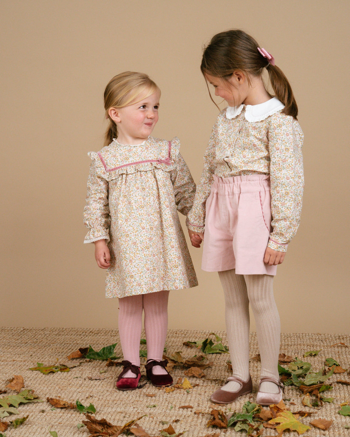 Capucine Dress in Pink/Khaki Floral