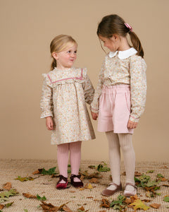 Capucine Dress in Pink/Khaki Floral