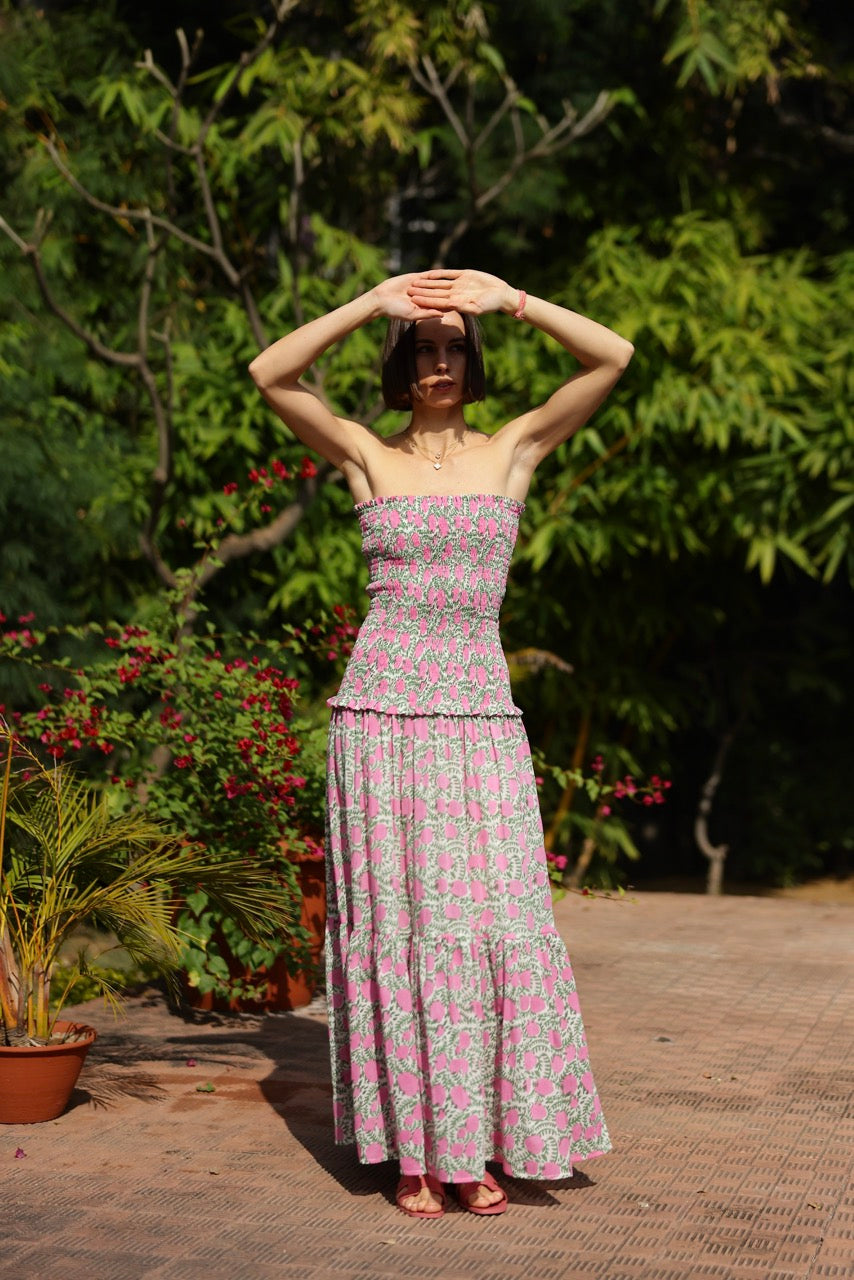 Amalfi Mermaid Dress Pink Lemon Vine