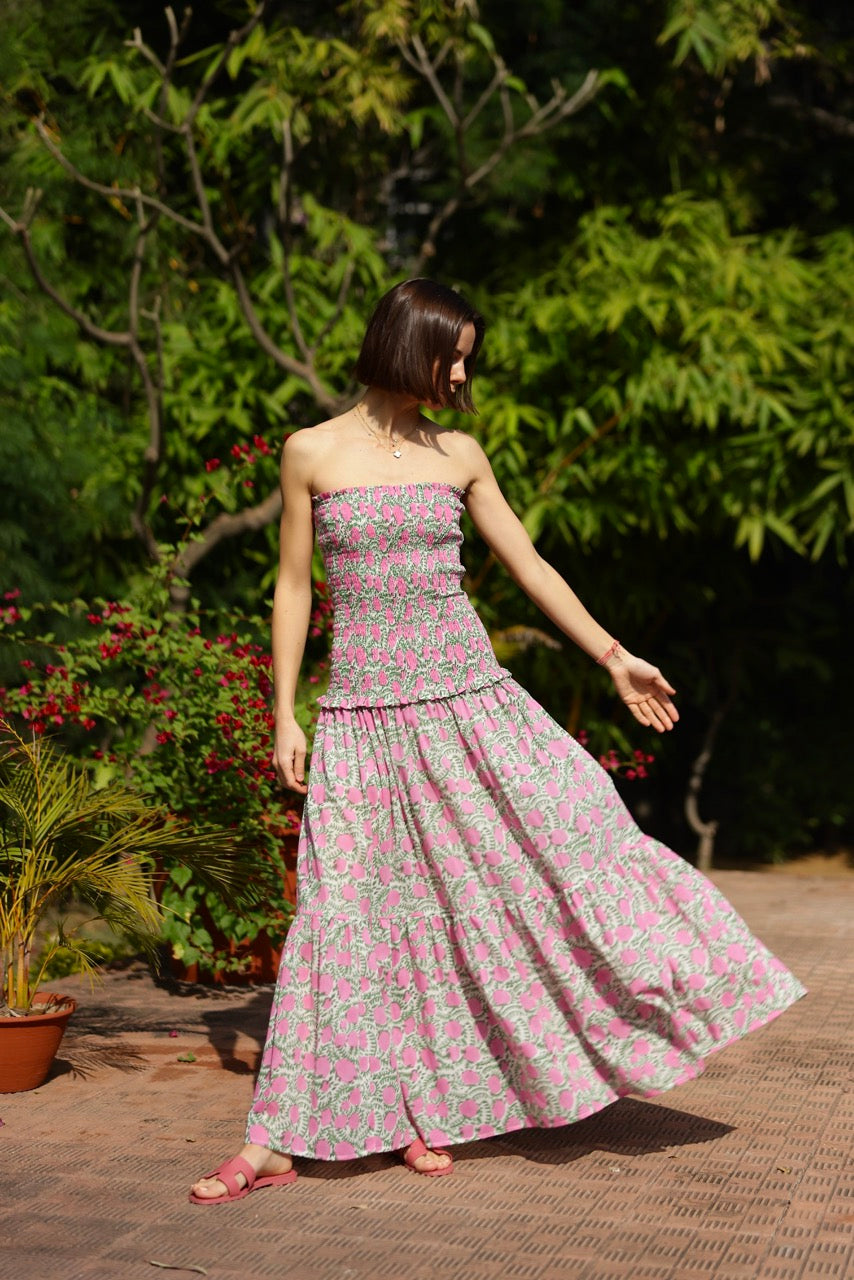 Amalfi Mermaid Dress Pink Lemon Vine