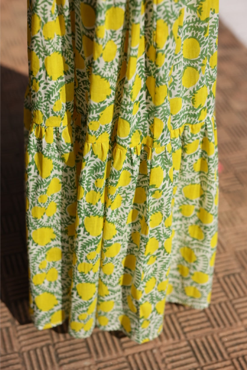 Amalfi Mermaid Dress Yellow Lemon Vine | Over The Moon