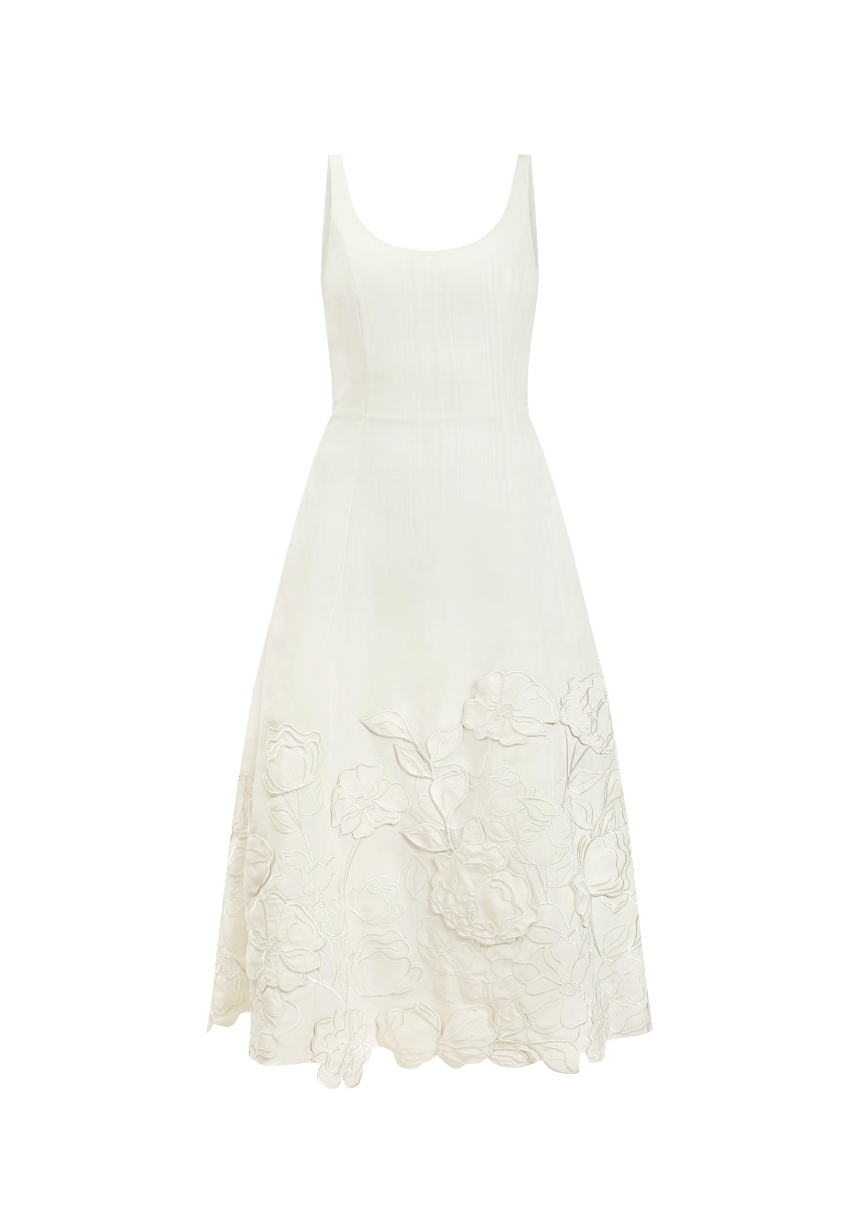 Amanda Midi Dress in Ivory