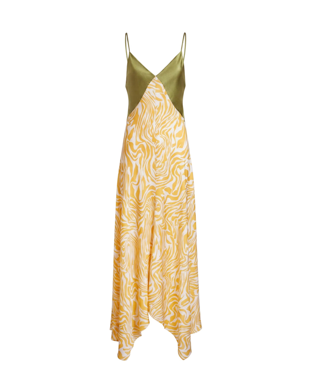 Amanda Dress in Ochre/Cream Multi
