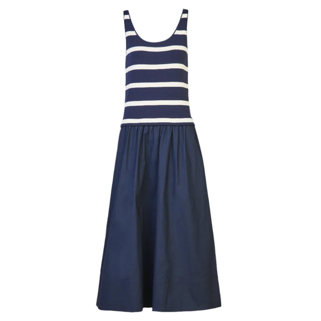 Amber Dress in Maritime Blue & Cream Stripe