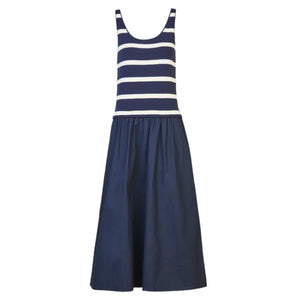 Amber Dress in Maritime Blue & Cream Stripe