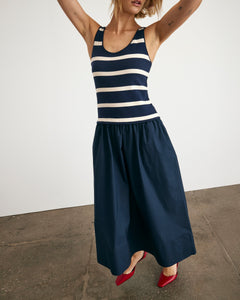 Amber Dress in Maritime Blue & Cream Stripe