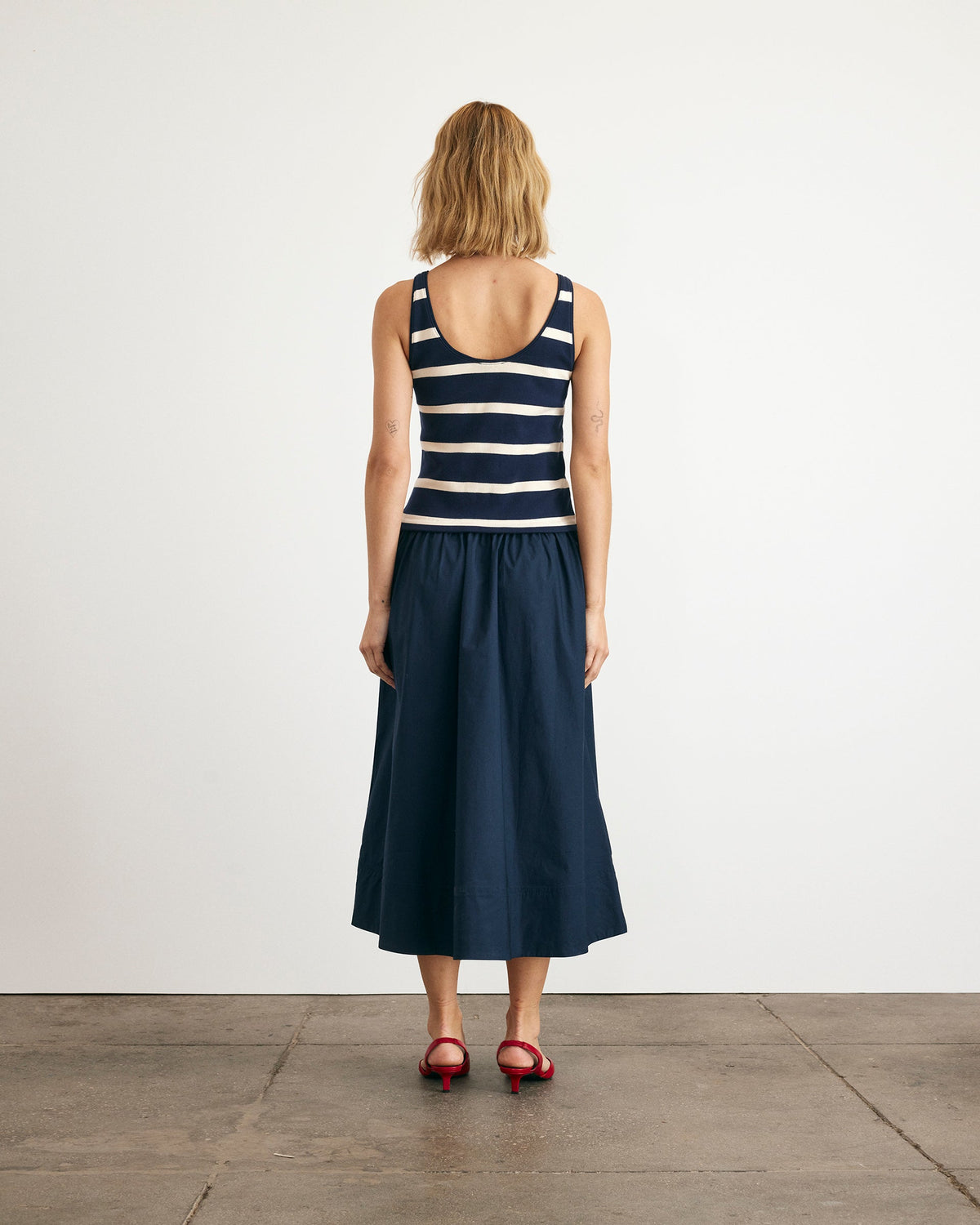 Amber Dress in Maritime Blue & Cream Stripe