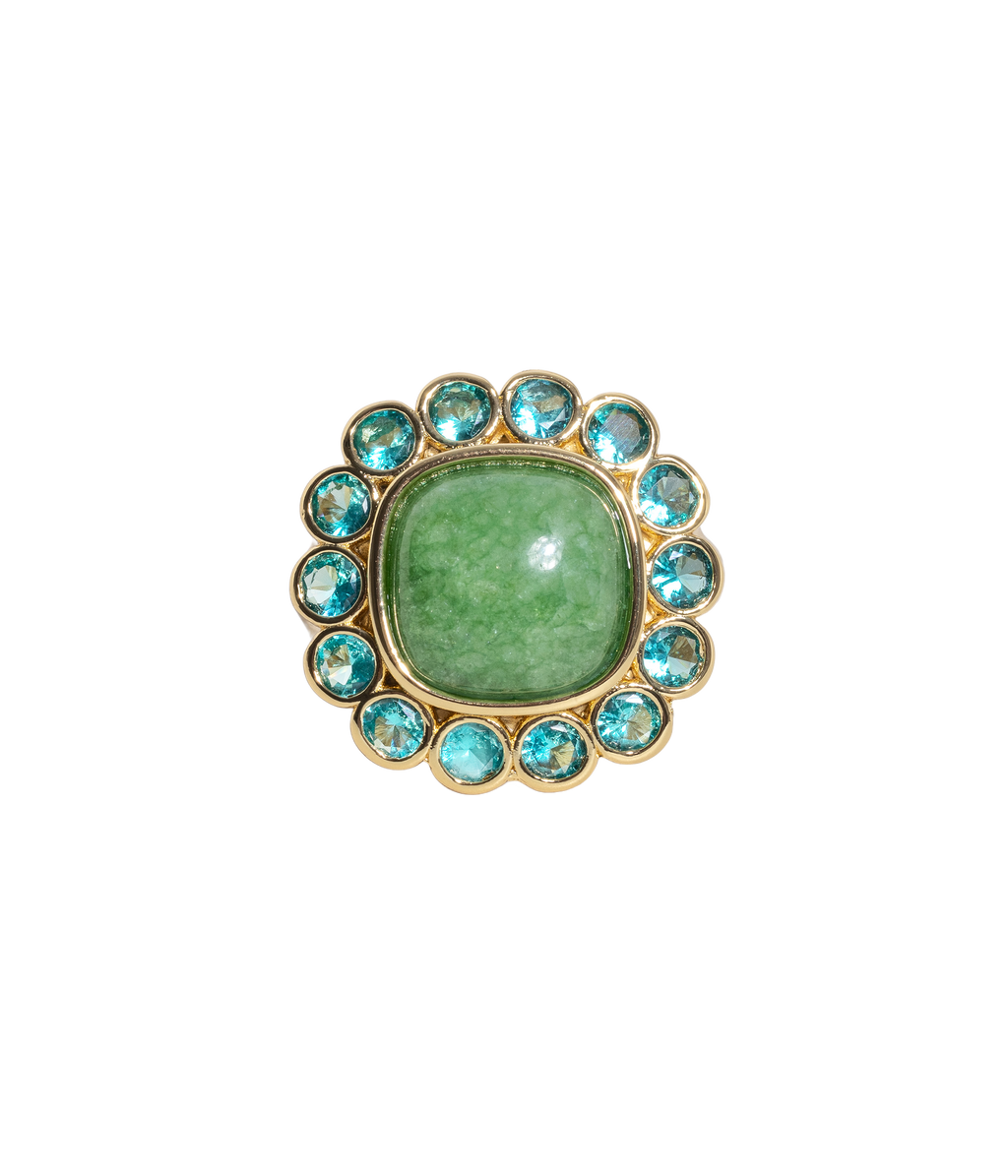 Ambrose Cocktail Ring in Green
