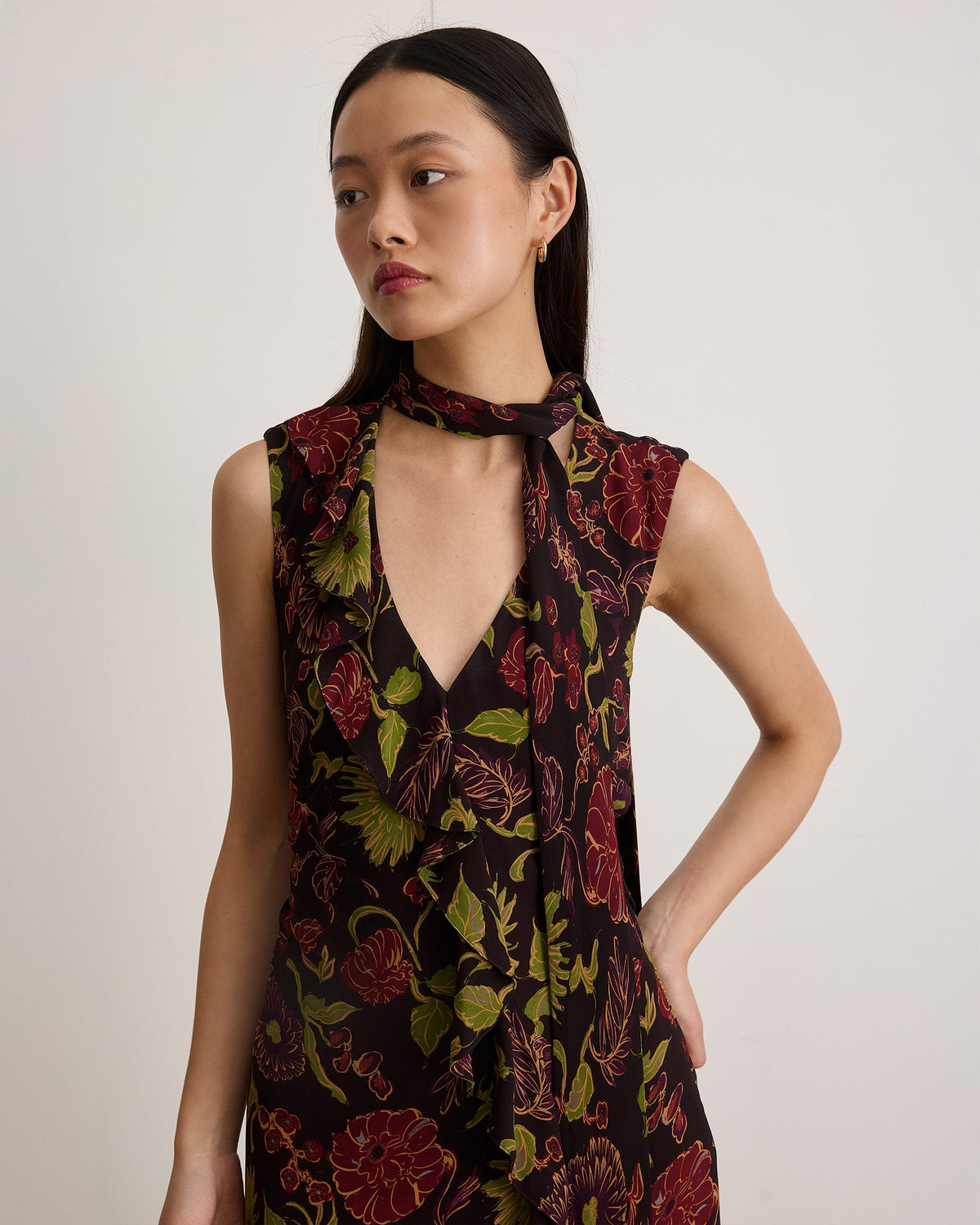 Amelia Dress in Dark Fig Floral