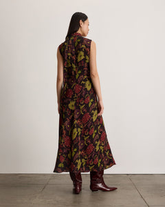 Amelia Dress in Dark Fig Floral