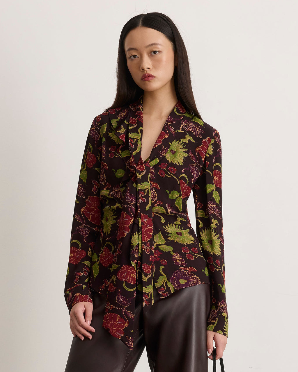 Amelia Top in Dark Fig Floral