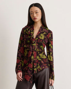 Amelia Top in Dark Fig Floral