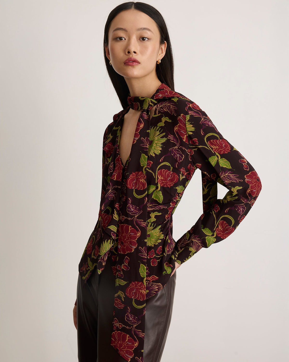 Amelia Top in Dark Fig Floral