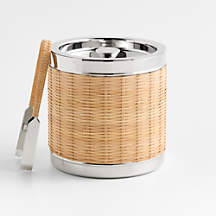Amici Wicker Ice Bucket with Tongs