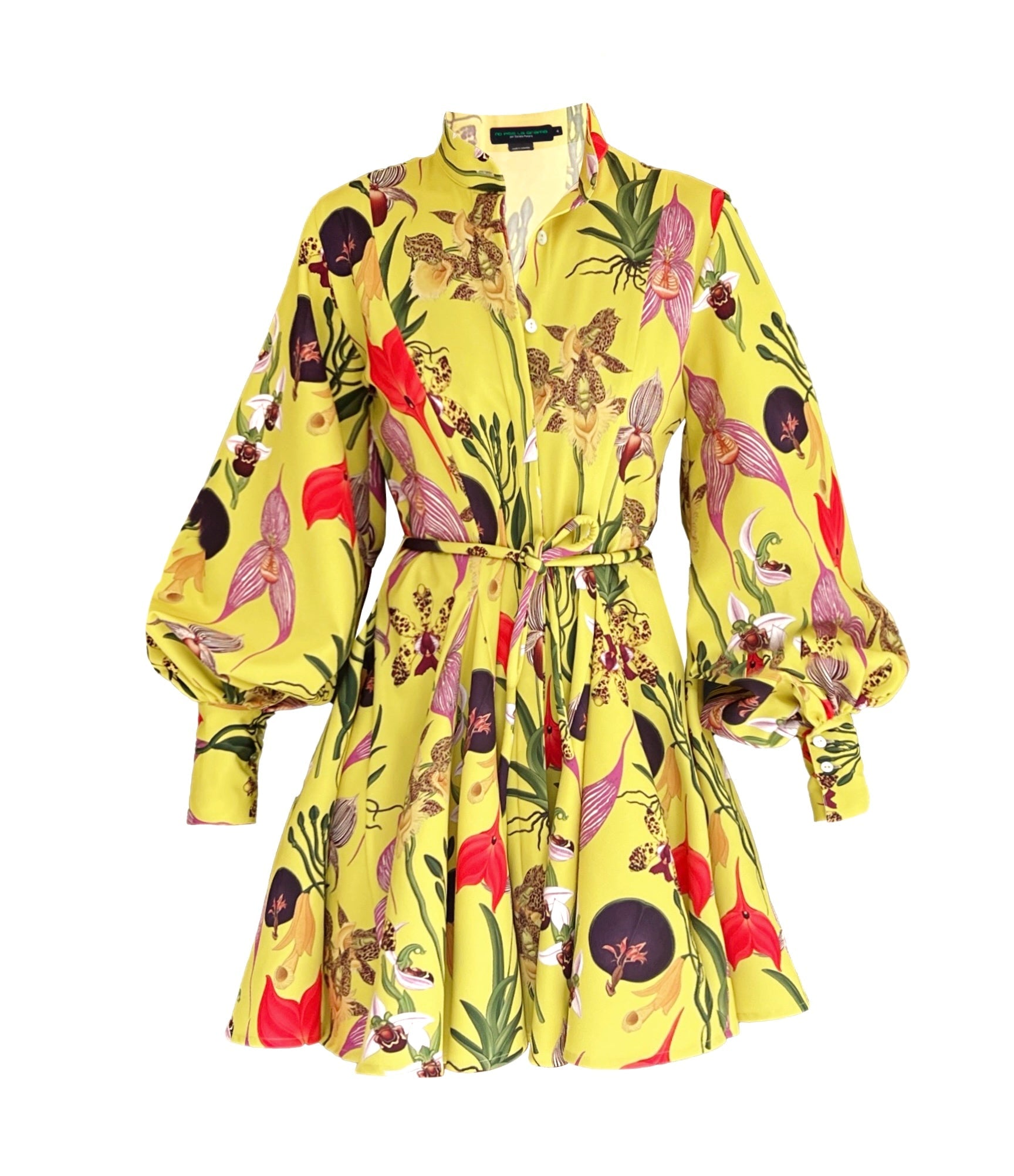 AMORIO DRESS IN BOTANICA YELLOW PRINT - No Pise La Grama Web