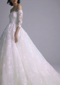Milena Embroidered Beaded Lace Gown