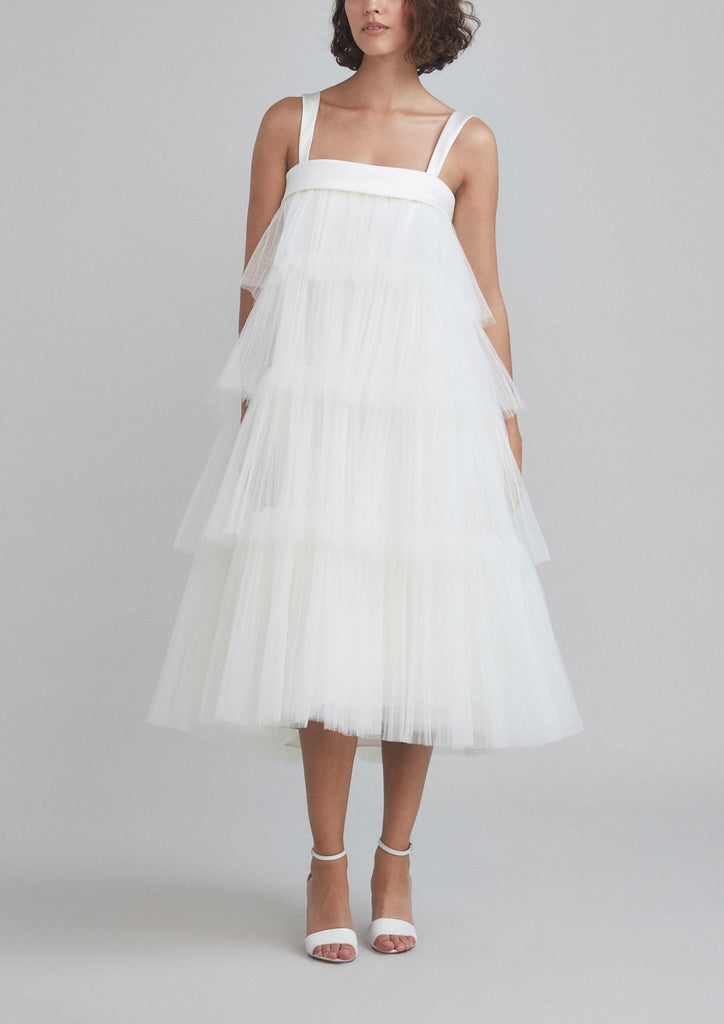 Layered tulle midi on sale dress