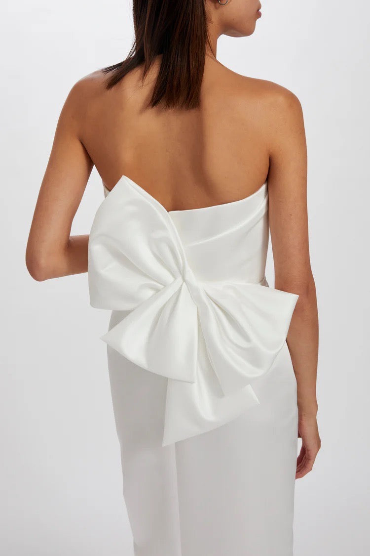 satin bow dress Duchess Satin Bow Dress Ivory / 2