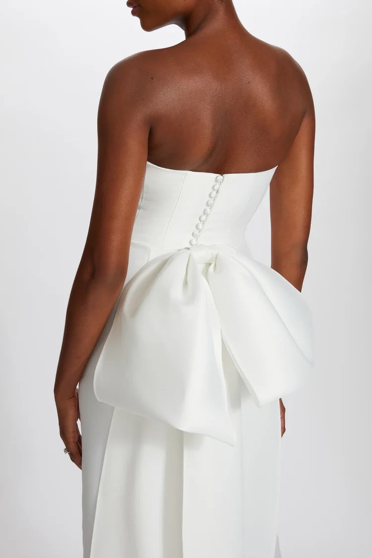 Mikado Oversized Bow Dress Ivory / 12